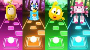 Мультик для детей. Баттл: Оддбодс, Блуи, Где Чики, Робокар. Tiles Hop