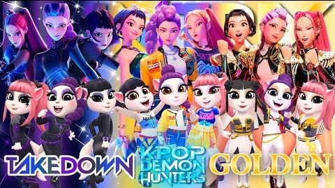 😈🎵 My Talking Angela 2 | K-POP DEMON HUNTERS | Huntrix | Takedown VS Golden | Cosplay ⚔️🔥 смотреть онлайн