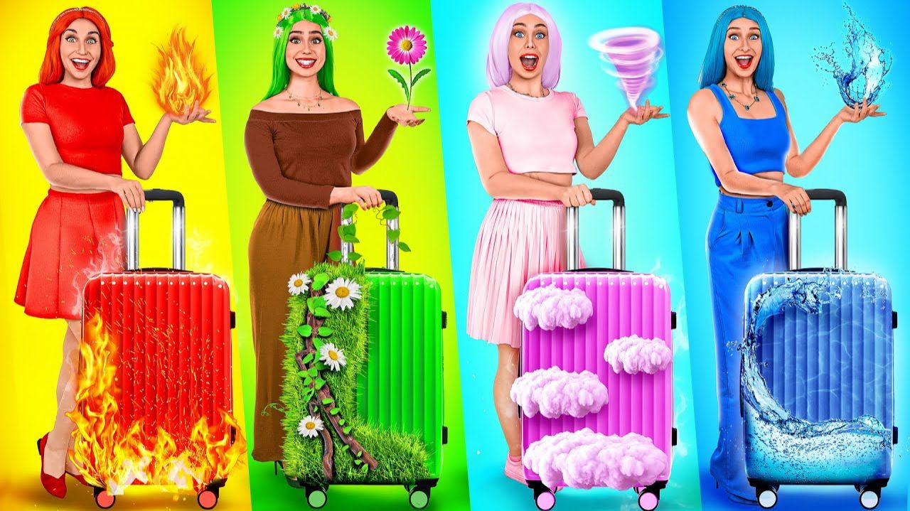 Девушка Огонь, Вода, Воздух И Земля # Война Пранков c 4 Стихиями от Mega DO Challenge смотреть онлайн