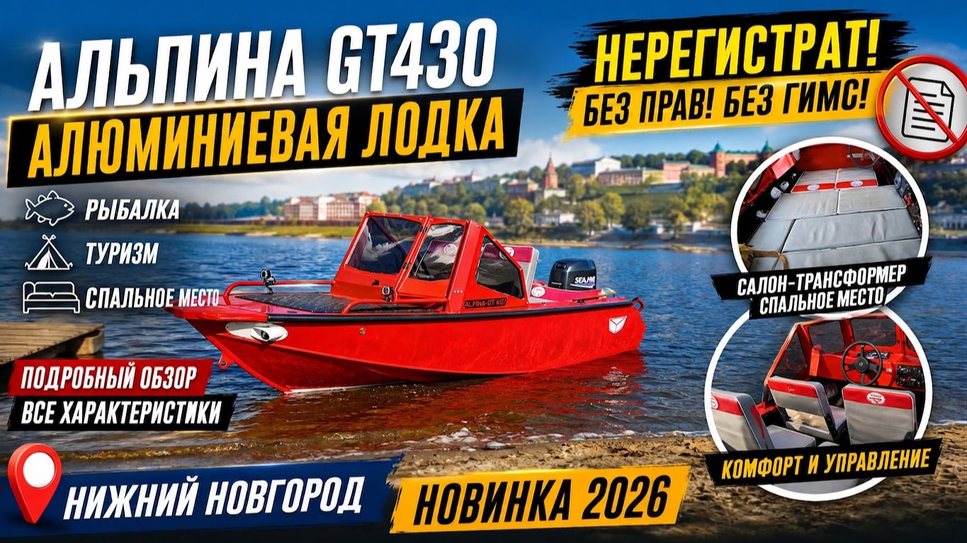 🔥 Альпина GT430 — ПЕРВЫЙ ОБЗОР! Лодка-трансформер, которую НЕ НУЖНО РЕГИСТРИРОВАТЬ смотреть онлайн