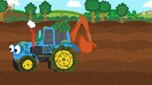 240. Трактор Гоша и липкая жижа - Котёнок Котэ и автомойка - мультфильмы для детей малышей про машин