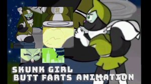 Skunk girl butt farts animation