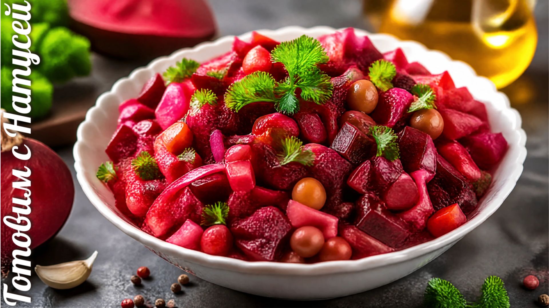 Винегрет. Рецепт классический! Полезный и вкусный винегрета с горошком и капустой.! смотреть онлайн