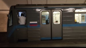 Отправление парадного электропоезда Номерной Точка Шесть(81-717.6/714.6) со станции Парк Культуры