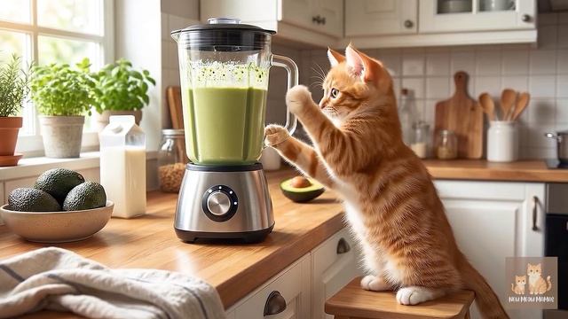 Мама-кошка Подстригает мех на ферме и шьет Тигровую шапочку для Котят дома смотреть онлайн