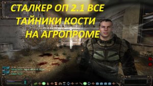 СТАЛКЕР ОП 2.1 ВСЕ ТАЙНИКИ КОСТИ НА АГРОПРОМЕ