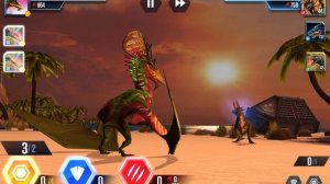 Продолжаю сражаться кровавую боссом Валькирия 77, « Я играю в Jurassic world the Game « часть 3