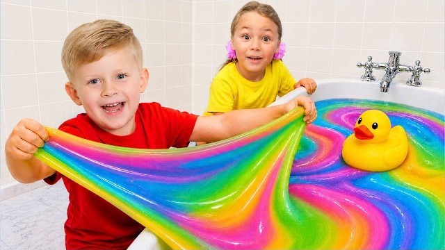 Гигантский эксперимент со слаймом! Веселое приключение для детей!