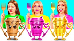 Бедная vs Богатая vs Ультра Богатая еда Челлендж # Смешные Кухонные Войны от TeenDO Challenge