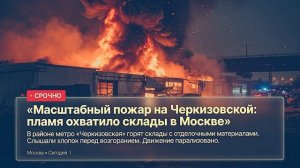 Масштабный пожар на Черкизовской пламя и дым накрыли московские склады