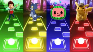 Мультик для детей. Баттл: Щенячий Патруль, Том, Кокомелон, Пикачу. Tiles Hop