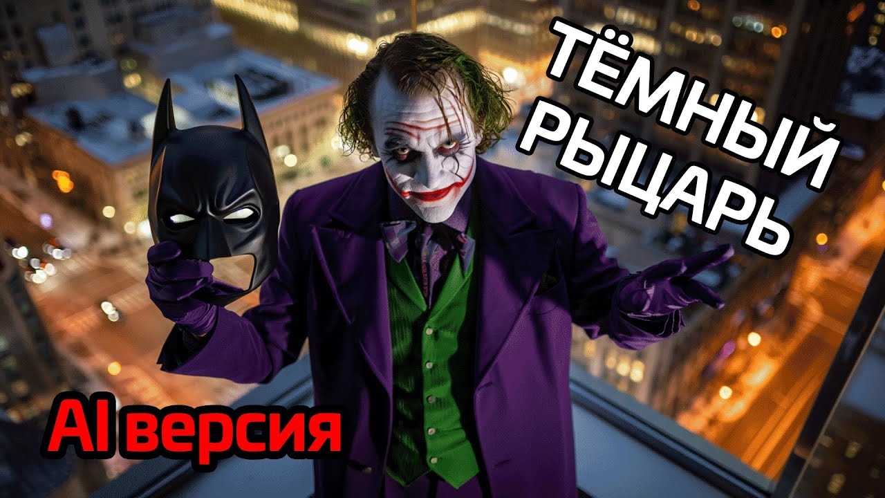 Темный рыцарь (бетмен и джокер), нейросеть изменила фильм нейро версия AI