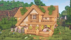 [Майнкрафт] 🌿🌼 Эстетичный коттедж для дома в стиле Майнкрафт.