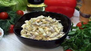 Салат с языком, сыром и огурцом