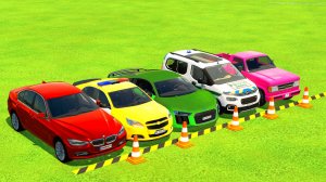 Для детей: ТРАНСПОРТИРОВКА BMW, ПОЛИЦЕЙСКИЙ CHEVROLET, AUDI, CITROEN, FORD НА ГРУЗОВИКАХ МАН 2 ЧАСТЬ