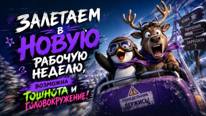 Залетаем в новую рабочую неделю, возможна тошнота и головокружение!