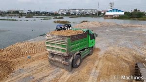 Awesome Small Land Completed 100_ Use Shatui Dozer DH17C3 Pro Push Stone Delete Garbage & Dump Truck