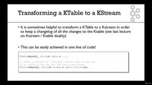 14. Transforming a KTable to a KStream