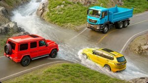 Автомобили против быстрой реки: Безумный челлендж в BeamNG Drive!
