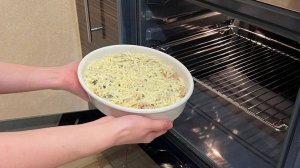 Картофельная запеканка с грибами и курицей
