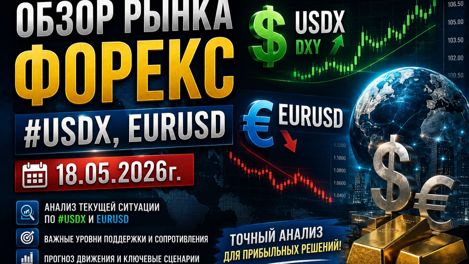 Обзор рынка Форекс 18.05.2026 / #USDX, EURUSD смотреть онлайн