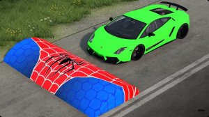 Машины против Человека-паука: лежачий полицейский - BeamNG Drive