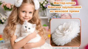 Пушистые одуванчики. Нежный МК по бантикам из меховой пряжи.