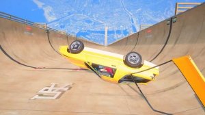 СПУСК БЕЗ ТОРМОЗОВ ПО МЕГА ТРАМПЛИНУ В ГТА 5 - ЭКСПЕРИМЕНТ В GTA 5
