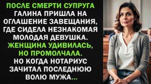 Галина пришла на оглашение завещания, где сидела незнакомая молодая девушка!