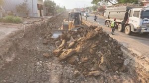 Massive!! Road Construction Bulldozer Clears Large Stones to Pave Highway Foundation-003