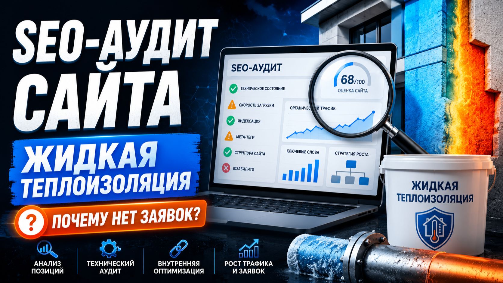 SEO-аудит сайта по жидкой теплоизоляции — почему сайт не получает заявки