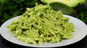 Салат «Зелёная Богиня» - свежий, лёгкий, летний! Из Молодой Капусты с Вкусной и Полезной Заправкой!