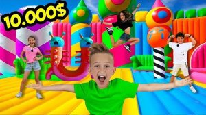 ПОСЛЕДНИЙ, КТО ПОКИНЕТ НАДУВНОЙ БАТУТ, ВЫИГРАЕТ 10 000 ДОЛЛАРОВ!!