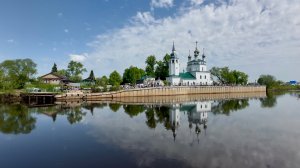 Село Холуй река Теза Троицкий и Введенский храмы Ивановская обл 16.05.26