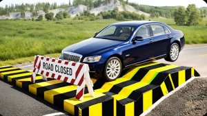 Автомобили против перевёрнутых лежачих полицейских: Безумный челлендж #4 в BeamNG Drive!