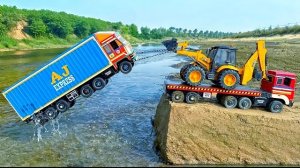Новый самосвал Signa Tata попал в аварию, вытаскивая Jcb 3dx? Мультфильм о тракторе