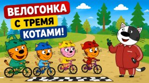 Три кота: гонка на велосипедах | Новый мультик для малышей