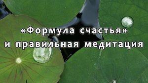 «Формула счастья» и правильная медитация