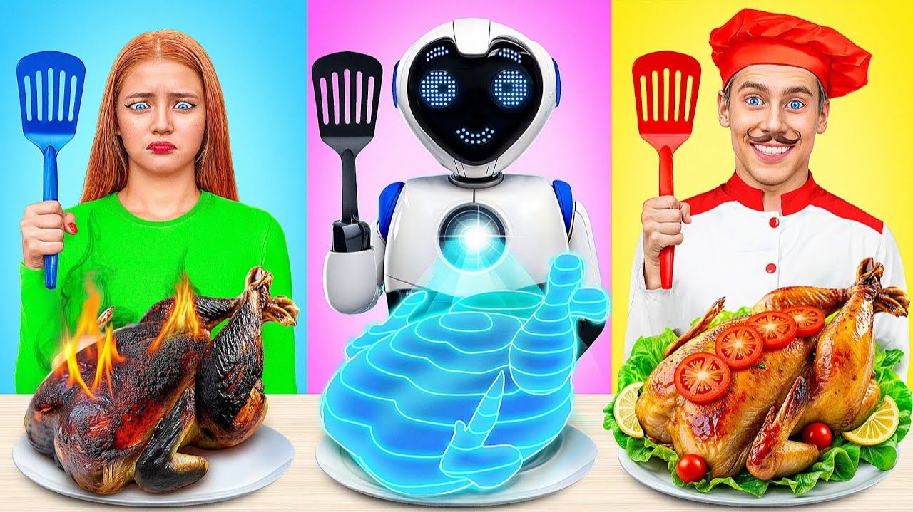 Кулинарный Челлендж# Я против Бабушки с Роботом # Вкусные Рецепты от Multi DO Smile