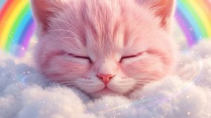Маленький розовый котёнок засыпает под тихую колыбельную 💤