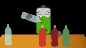 Анимация перезаряженной батареи с разноцветными напитками (NCR Animation)