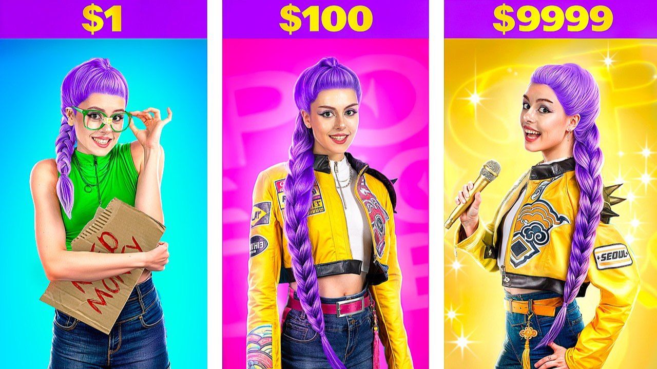 Из 1$ в 1,000,000$ Руми из Хантрикс! Макияж в Богатую KPop