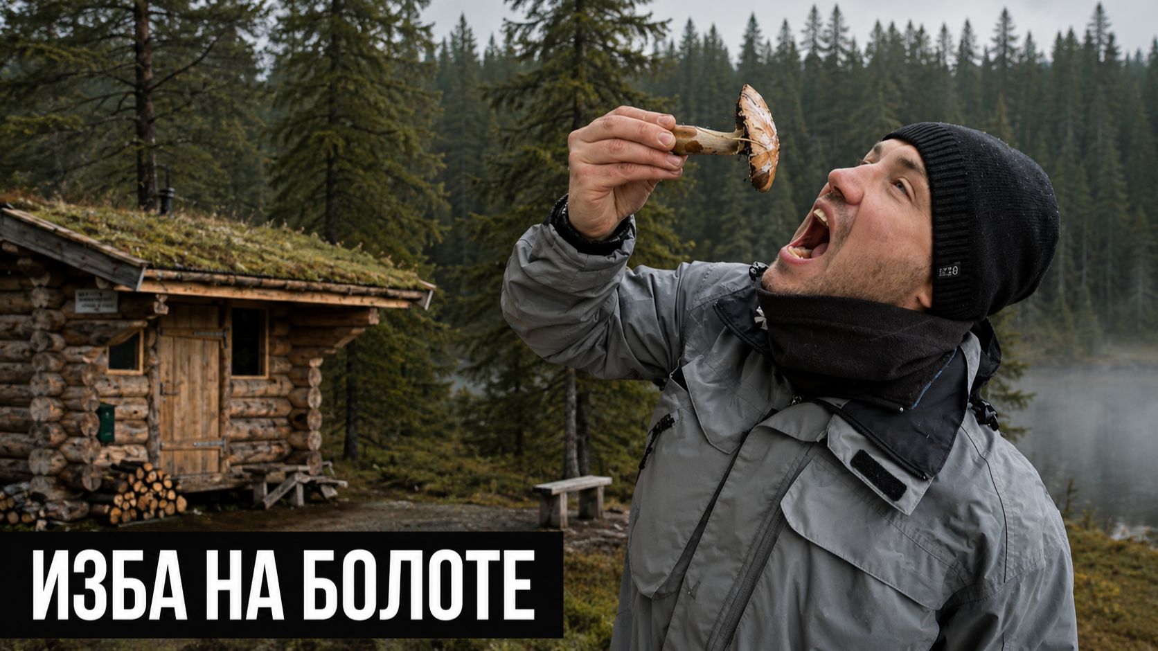 НОЧЕВКА В ИЗБЕ НА БОЛОТАХ | ЗАСТАЛА НЕПОГОДА | ДЕЛАЕМ НАВЕС - НОЧУЕМ НА УЛИЦЕ