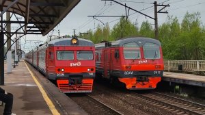 ЭД4М 0411 и ЭТ2М 140 встретились на станции Капитолово