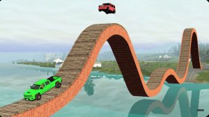 Машины против трамплина- BeamNG Drive