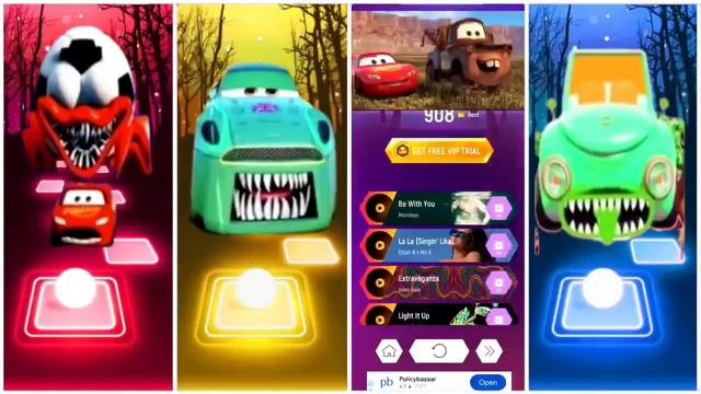 McQueen Car All Video Megamix 🆚Lighting McQueen Eater🆚McQueen Red Car 🎶 Геймплей Tiles Hop EDM Rush🎯