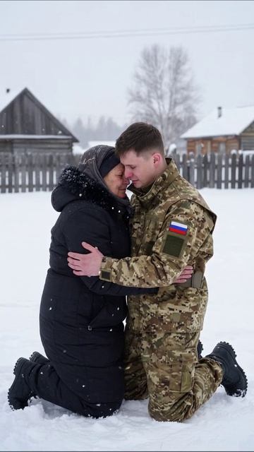 Разлука в снегах: горе матери и солдата #потеря #разлука #воспоминания