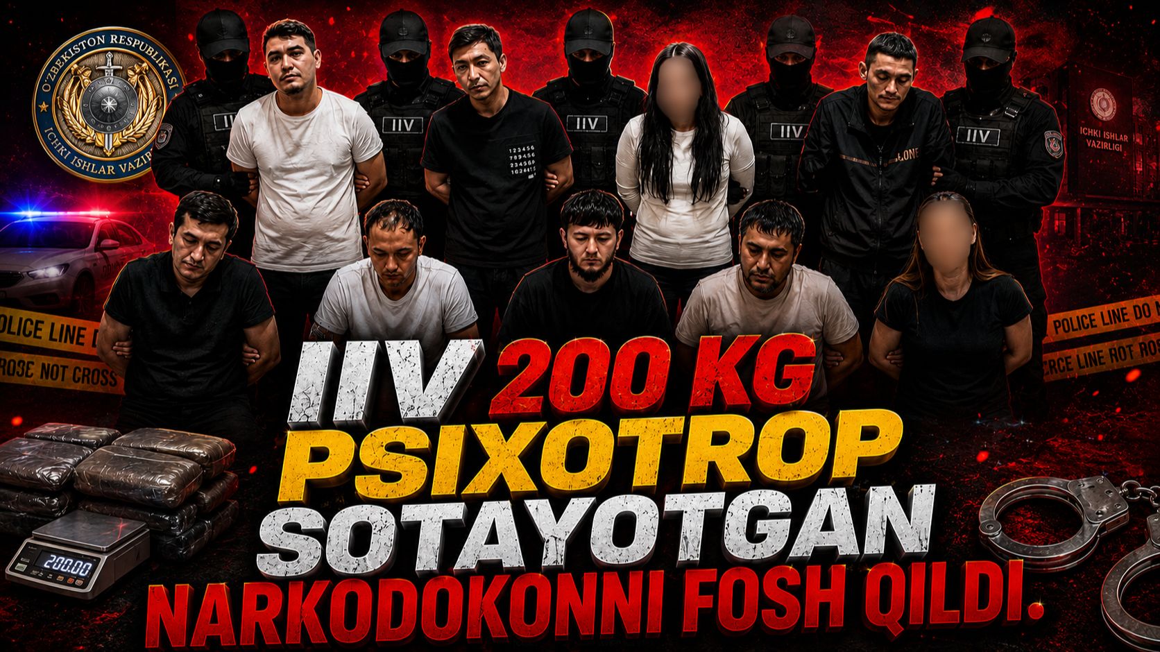 ИИВ 200 КГ ПСИХОТРОП СОТАЁТГАН НАРКОДЎКОННИ ФОШ ҚИЛДИ