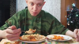 Мукбанг// Макароны С Курицей С Подливой Морковь По Корейски
