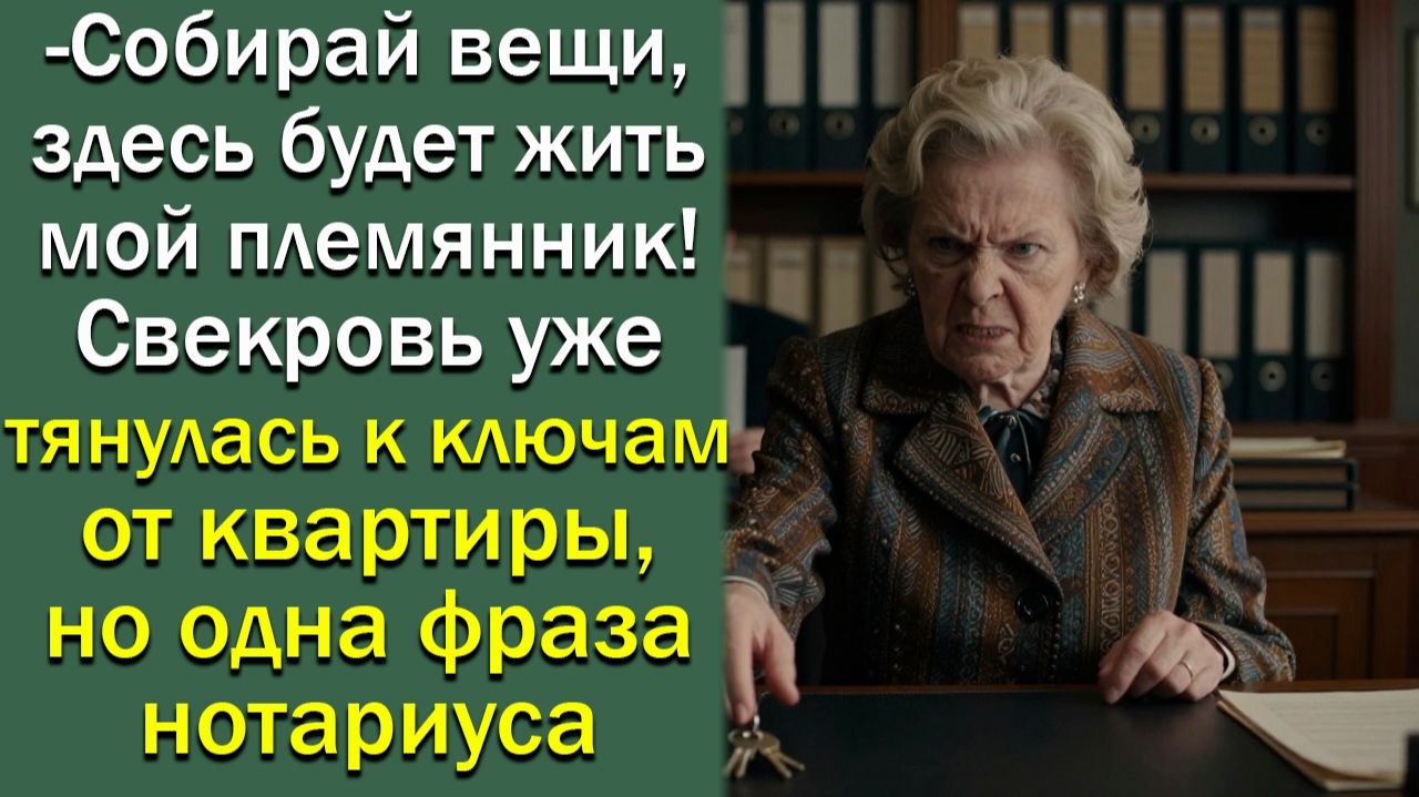 -Собирай вещи, здесь будет жить мой племянник! Свекровь уже тянулась к ключам от квартиры, но одна .